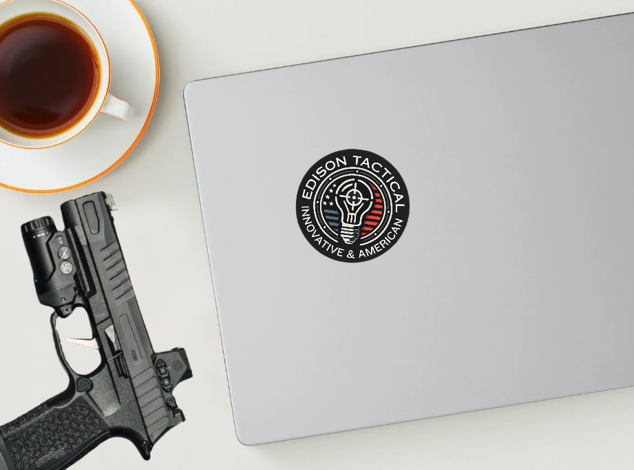 Edison Tactical 3"x3" Round Logo Sticker: Innovative & American